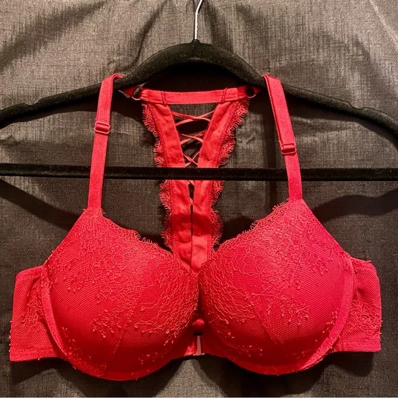 Size 38B Victorias Secret Very Sexy lace up bra Red - Picture 3 of 6